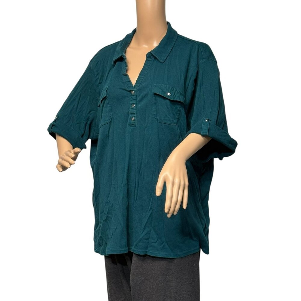 Croft & Barrow Women's Plus Size 3X Green Blouse